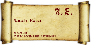 Nasch Róza névjegykártya